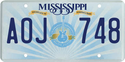 MS license plate AOJ748