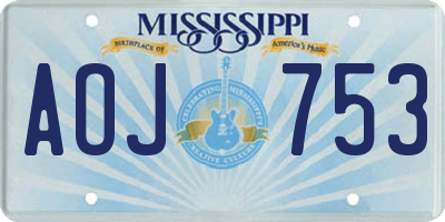 MS license plate AOJ753