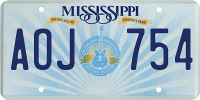 MS license plate AOJ754