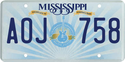 MS license plate AOJ758
