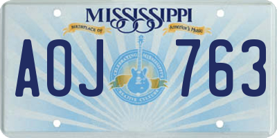 MS license plate AOJ763