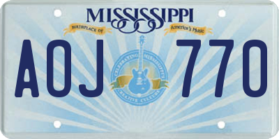 MS license plate AOJ770
