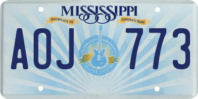MS license plate AOJ773