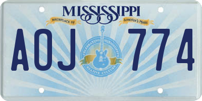 MS license plate AOJ774