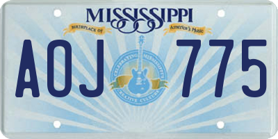 MS license plate AOJ775