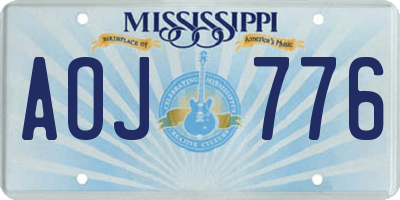 MS license plate AOJ776