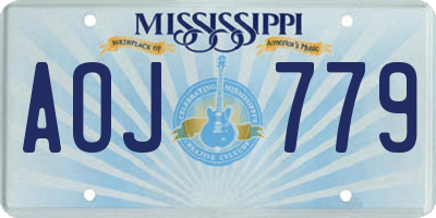 MS license plate AOJ779