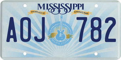 MS license plate AOJ782