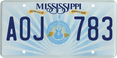 MS license plate AOJ783