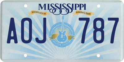 MS license plate AOJ787