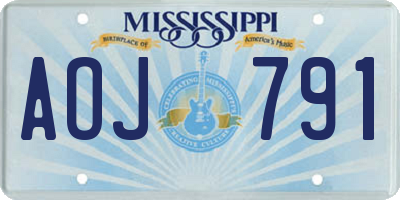 MS license plate AOJ791