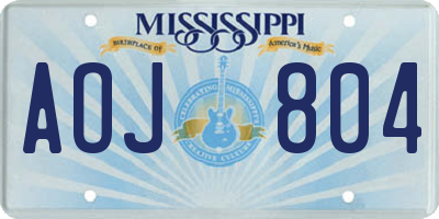 MS license plate AOJ804
