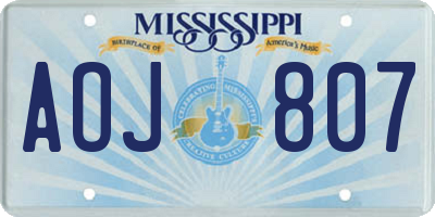 MS license plate AOJ807