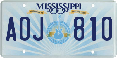 MS license plate AOJ810