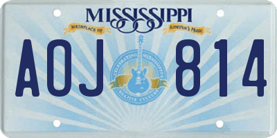 MS license plate AOJ814