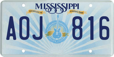 MS license plate AOJ816