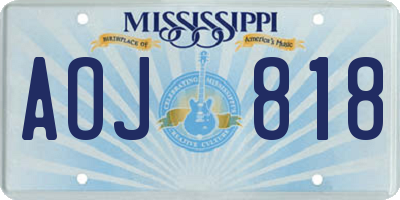 MS license plate AOJ818