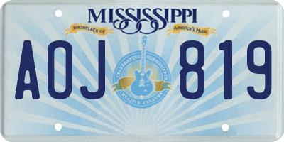 MS license plate AOJ819