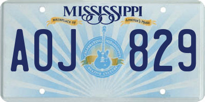MS license plate AOJ829