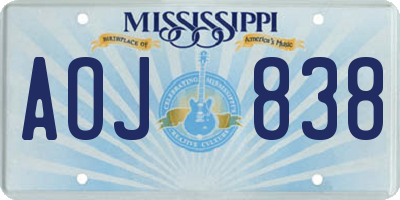 MS license plate AOJ838