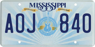 MS license plate AOJ840