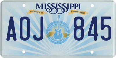 MS license plate AOJ845