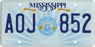 MS license plate AOJ852