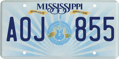 MS license plate AOJ855
