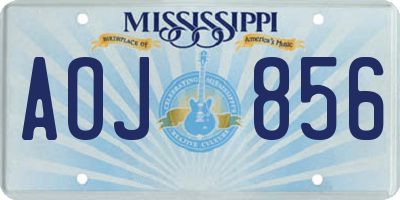 MS license plate AOJ856