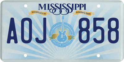 MS license plate AOJ858