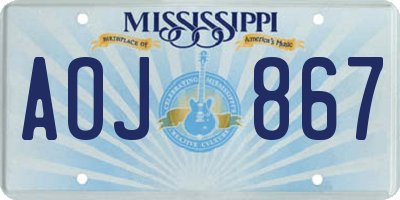 MS license plate AOJ867