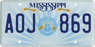 MS license plate AOJ869