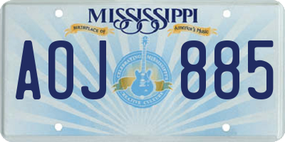 MS license plate AOJ885