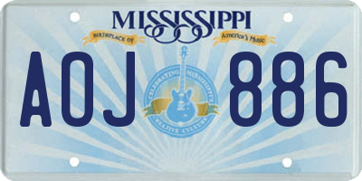 MS license plate AOJ886