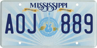 MS license plate AOJ889