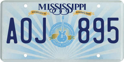 MS license plate AOJ895