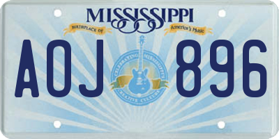 MS license plate AOJ896