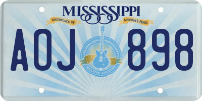 MS license plate AOJ898