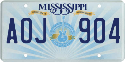 MS license plate AOJ904