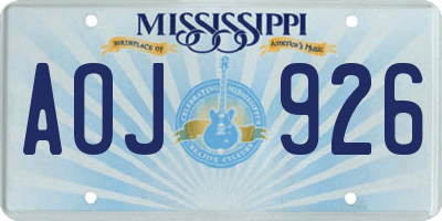 MS license plate AOJ926