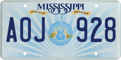 MS license plate AOJ928