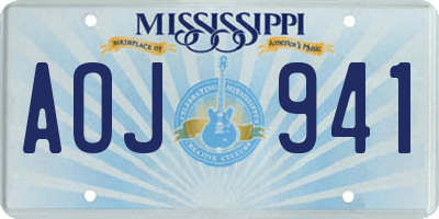 MS license plate AOJ941