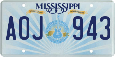 MS license plate AOJ943