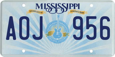 MS license plate AOJ956