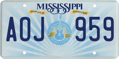 MS license plate AOJ959