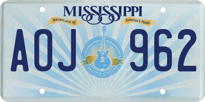 MS license plate AOJ962