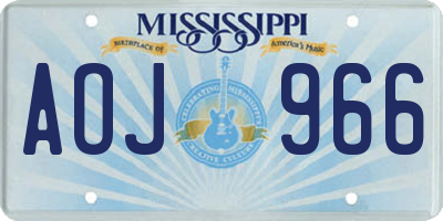 MS license plate AOJ966