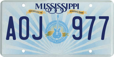 MS license plate AOJ977