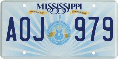 MS license plate AOJ979