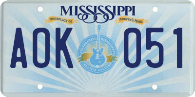 MS license plate AOK051